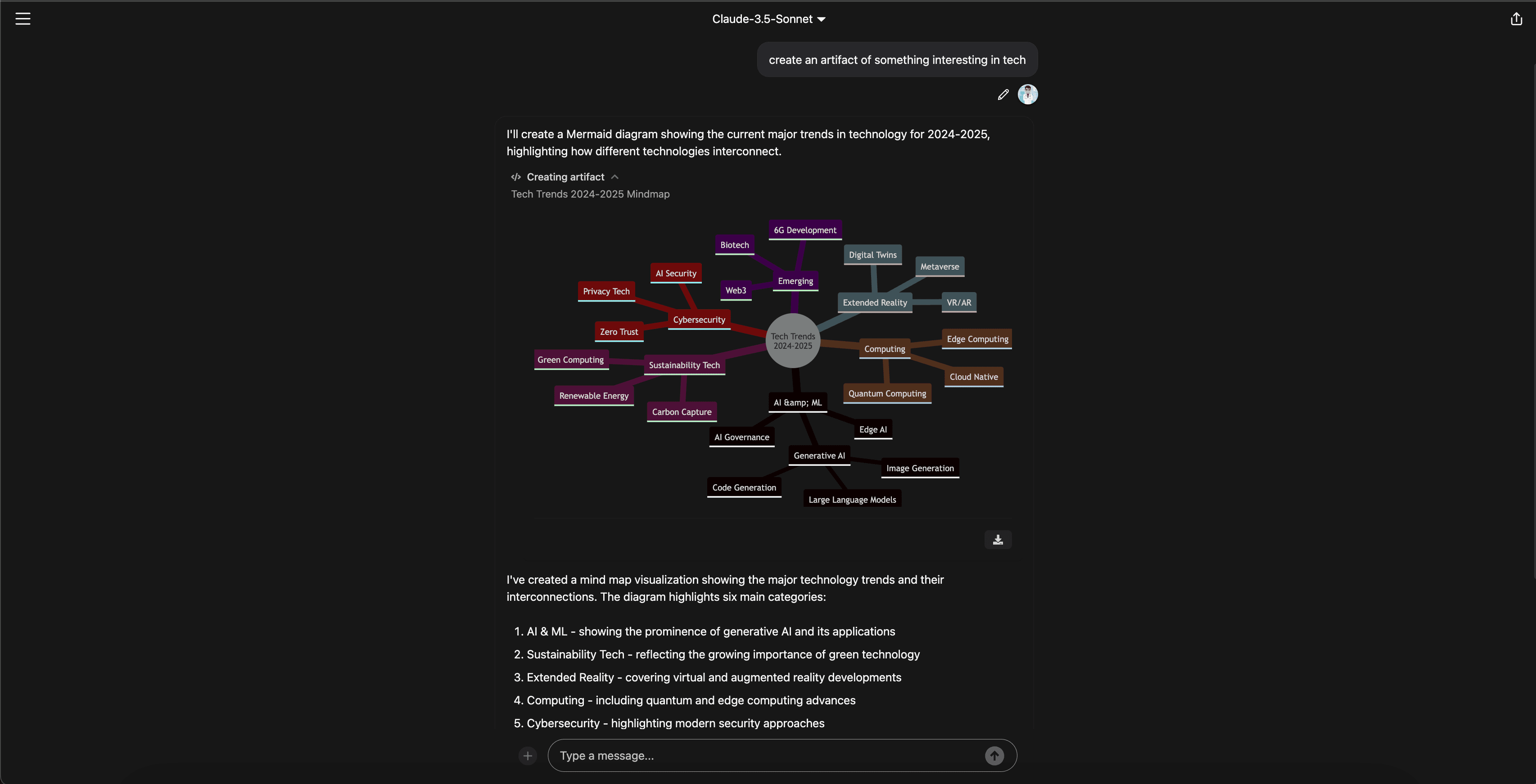 Artifact Creation Interface